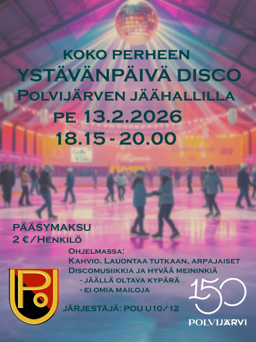 Koko perheen jäädiscon mainos