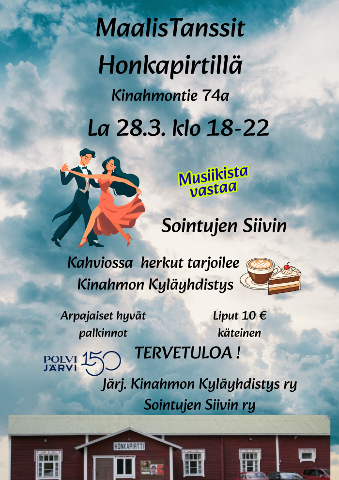 MaalisTanssit Honkapirtillä tapahtumailmoitus kuvana